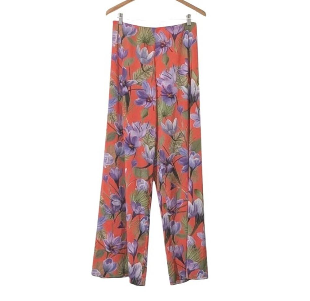 Alice + Olivia Athena Wide Leg High Waisted Floral Flowy Pants Size 10